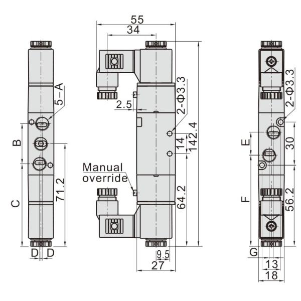 4V120-06 клапан соленоида пути терминальной коробки 5/2 1/8 дюймов пневматический