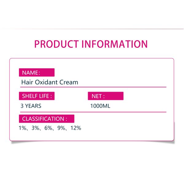 Crème révélatrice pour coloration permanente pour cheveux de salon, concentrations 1%, 3%, 6%, 9%, 12%, moins irritante