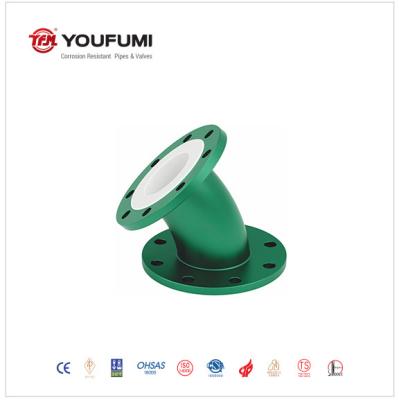 straight PTFE Lined Elbow ASTMF 1545 , SS304  Lined Pipe Fittings