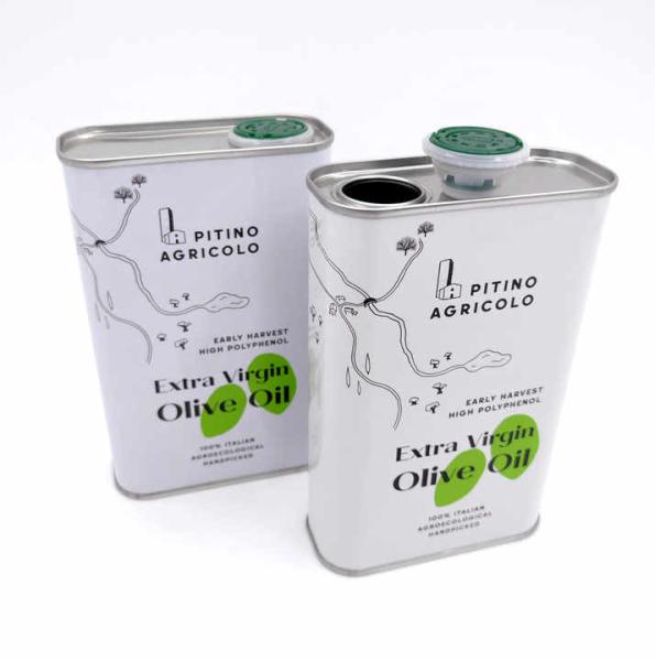 OEM / ODM Metal Olive Oil Cans 500ml Round 4L Square Oil Tin Can Food Grade