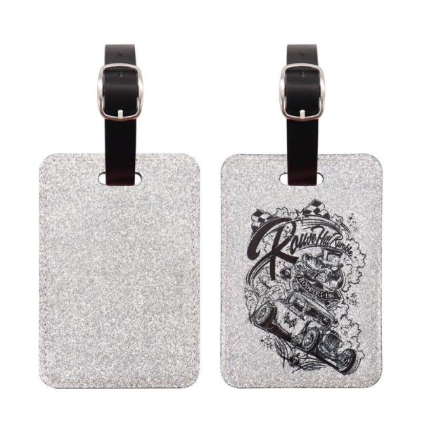 Double Sided Sparkle Custom Leather Luggage Tags For Sublimation Printing