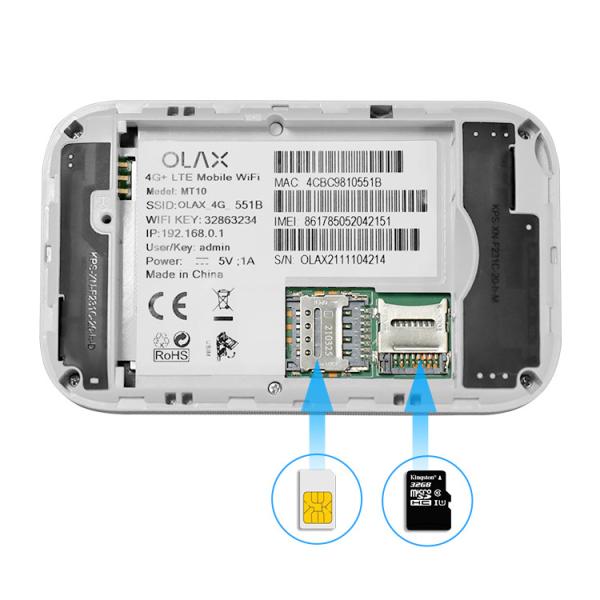 Маршрутизатор мобильного WiFi прибора OLAX MT10 4G портативный беспроводной со слотом SIM-карты