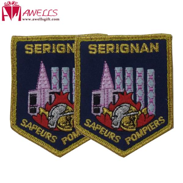 Twill Fabric Iron On Embroidery Patch Merrow Border 3inches Height