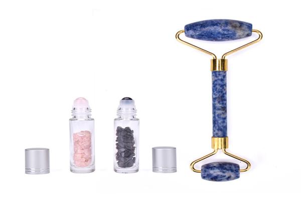 10ml Gemstone Glass Roller Bottles With Blue Jade Sodalite Jade Roller