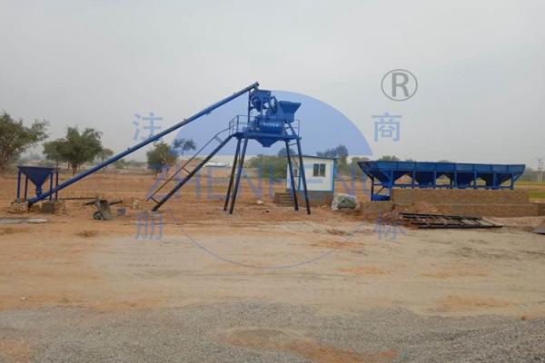 HZS50 Concrete Batching Plant With 3800mm Discharging Height, Cement Batching Plant