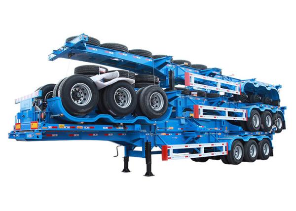 3 dos eixos 40ft do esqueleto do recipiente suspensão azul de BPM do reboque semi