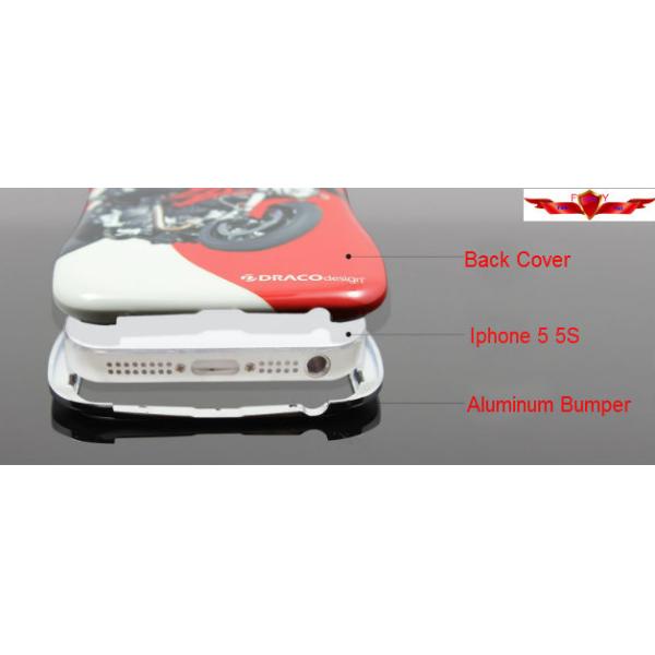New Arrival 100% Qualify DUCATI Aluminum Bumper With PC Back Cover Cases For Iphone 5 5S