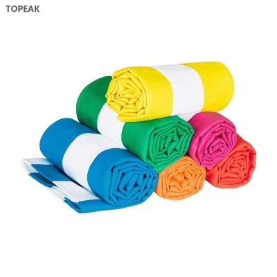 Beach Striped Microfiber Towels Large For Adults Yellow 30 X 60
