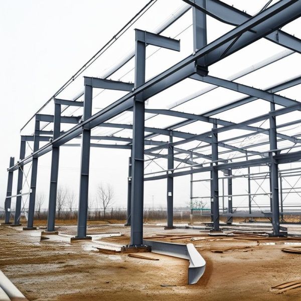Q345 Main Steel Frame Prefab Steel Workshop with Z or C Purlin for More Than 50 Years Service Life
