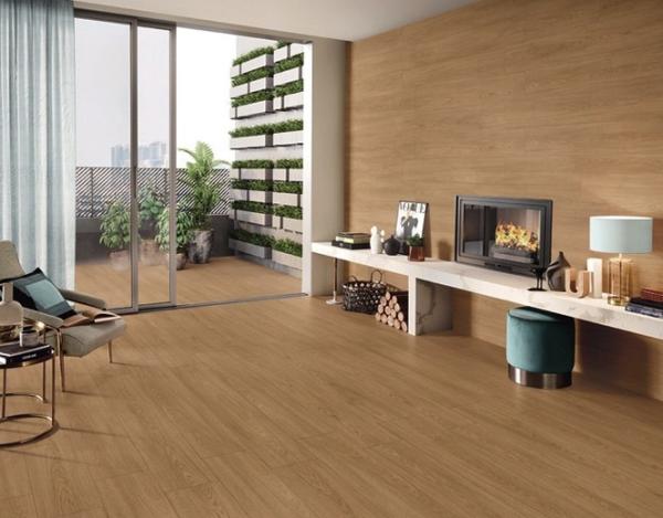 200x1000mm Brown Yellow Wooden Porcelain Floor Strips AAA Grade
