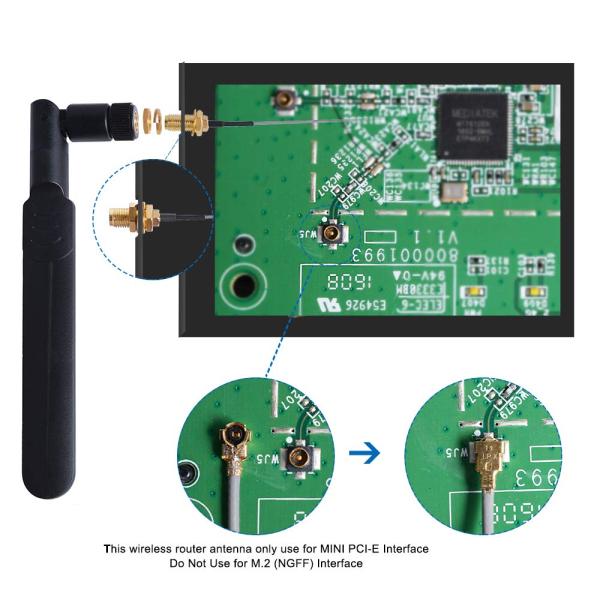 2.4GHz 5.8GHz Dual Band Antenna WiFi RP-SMA Male UFL / IPEX To RP SMA Female