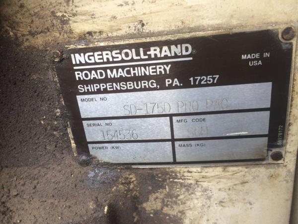 Second  Hand Ingersoll Rand Road Roller SD 175D FOR SALE