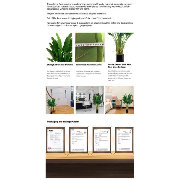 120-180cm Artificial Potted Plants Bird Of Paradise For Living Room Decor