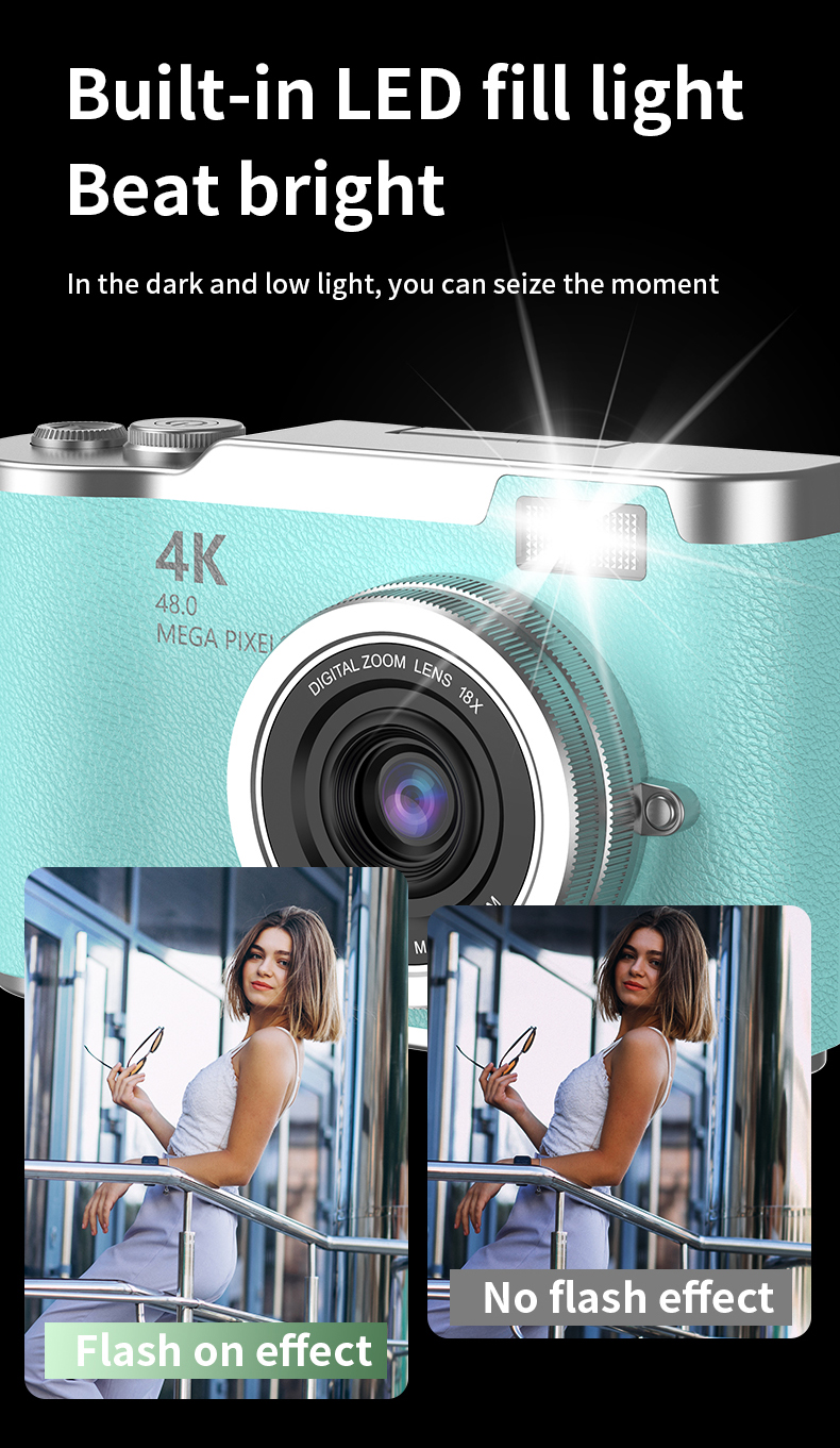 DLC Retro Ccd Digital Camera Ultra-high-definition Flip-cover 4K Ultra-clear Image, Portable for Students and Campus Travel
