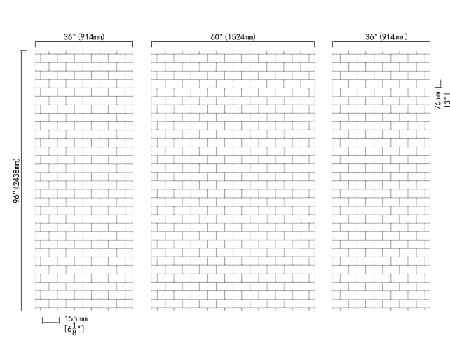 Brick Layout Subway Solid Shower Panels Waterproof Bathroom Tub Wall