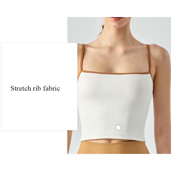 Контрастные женщины из полиэстера с верхней частью для фитнеса на подтяжках из летней одежды с подушками