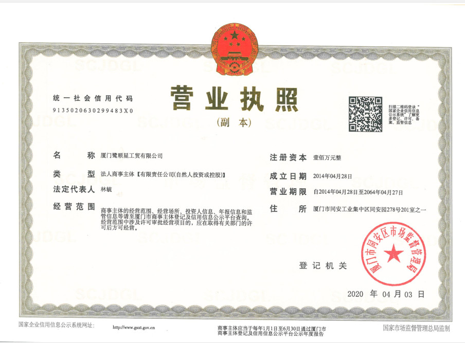 Xiamen Lu Shun Xing Packaging Industrial And Trade Co., Ltd. Сертификации