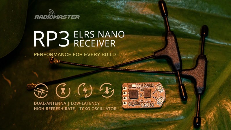 Radiomaster Rp3 V3.0 Expresslrs 2.4ghz Nano Receiver Dual Antenna for Rc Airplane Fpv Tinywhoop Long Range D Ji Neo