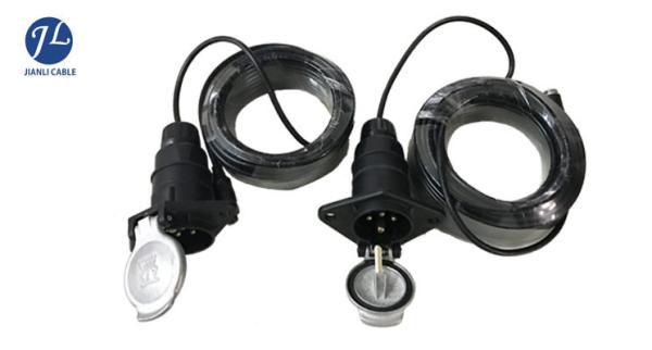 Heavy Duty Car Reverse Camera Cable 4M 7 Pin With Two Channel Connection
