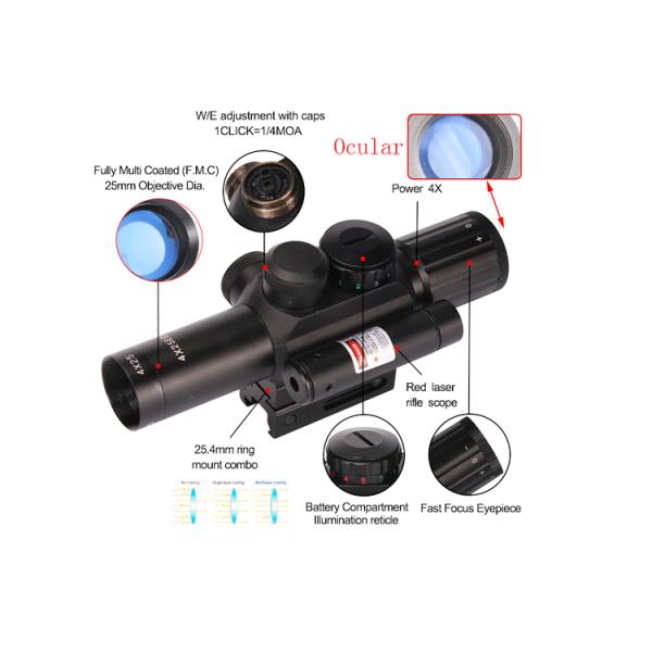 M6 Tactical 4X25 IR Red/Green Sight and 170mm Length Red Dot Laser Scope for Hunting