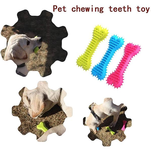 All-Season Pet Durable Nature Rubber Puppy Interactive Molar Bone Shape Toothbrush Stick Teeth Clean TPR Treat Training Dog Bit Chew Toy