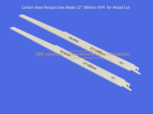 Carbon Steel Recipes Saw Blade 12 300mm 6TPI  for Wood Cut ,Power Tools