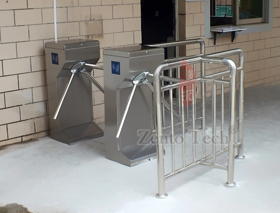 304 Stainless Steel Access Control Three Arm Turnstile Gate 0.2s/Person