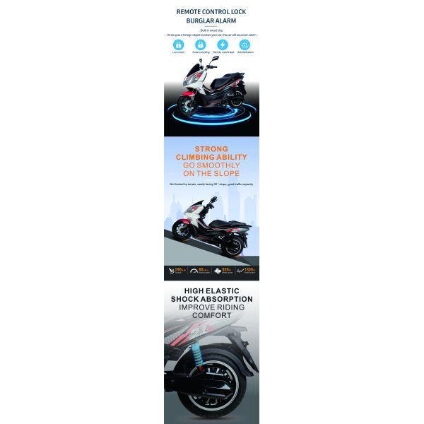 3500W 100km/H Large Adult Commuter Scooter Motorcycle 130kg