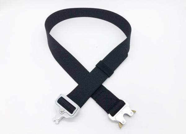 3.8CM Width Black  Polyester Webbing Belt With Zinc Alloy Special Buckle