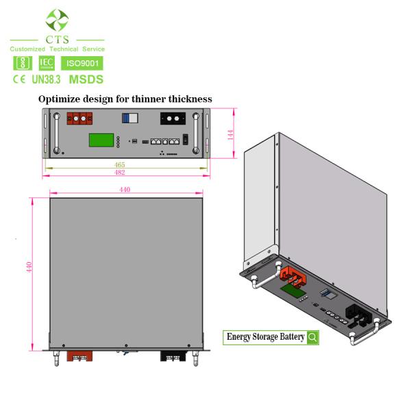 Sistema de armazenamento de energia CTS 48V Baterias LiFePO4 10kWh 20kWh para instalação solar doméstica