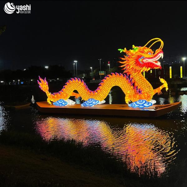 LED Lighting Chinese Festival Lantern With Rust Proof Steel Internal Frame