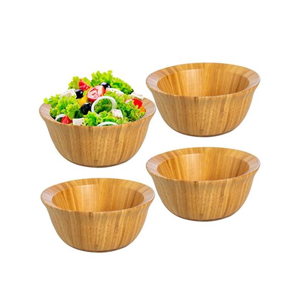 Set of Four FDA Approval Large Organic Bamboo Salad Set Wholesale