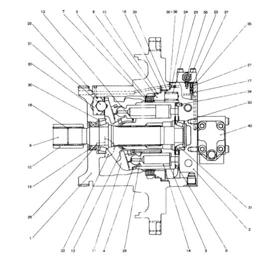 Вал мотора перемещения экскаватора 2441U1040S9 KOBELCO SK350-8