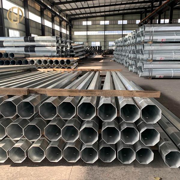 Customized Size Metal Power Pole  69KV 90FT Steel Electric Pole Q460C