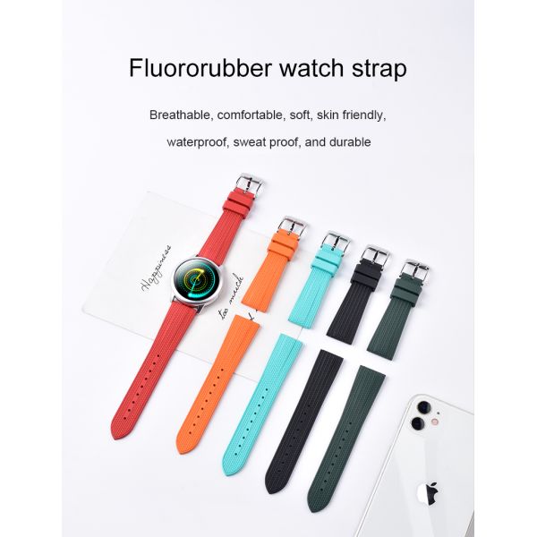 Vertical-Grain FKM Rubber Strap · Compatible With Smartwatches | Customizable Logo And Sizes - Wholesaler SHX With Fast Shipping