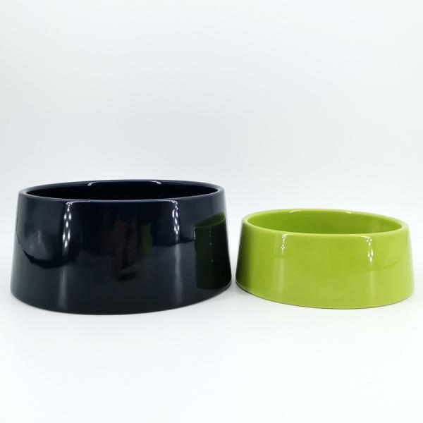 Colorful Ceramic Pet Bowl , Rounded Ceramic Dog Slow Feeder For Food Water Feeding