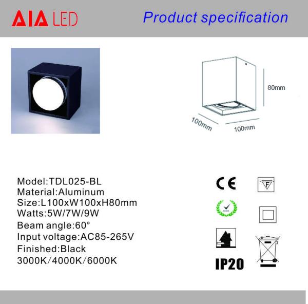 hot sale indoor IP20 surface mounted decoration high power 5W LED downlight