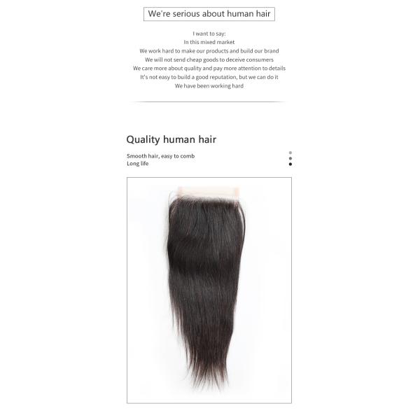 8-20 inches 4 by 4 Remy Human Hair Closure Tight And Neat