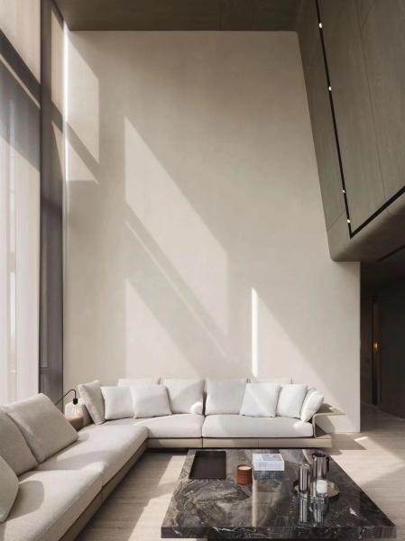 Shaped Curved Minimalist Hotel Lobby Furniture Linen Sectional Sofa