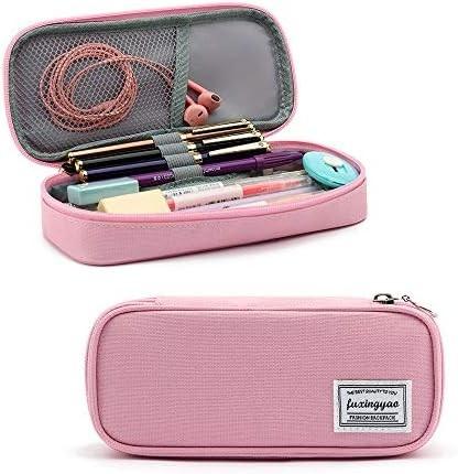 FUXINGYAO PENCIL CASE, MULTI- SLOT PENCIL POUCH, PORTABLE PENCIL BAG, PEN CASE FOR& OFFICE(BLACK)