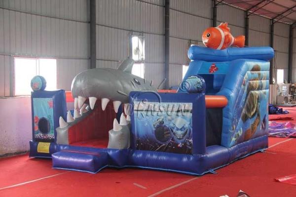 Submarine Shark Trampoline Commercial Grade Bounce House 6 X 6m Size