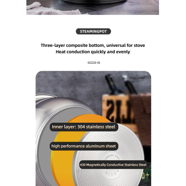 New Product 304 Stainless Steel Steamer Pot Soup Set Stainless Steel Cooker Cooking Soup Pot Steamer Pot