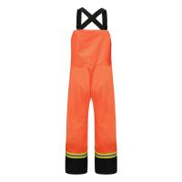 Orange unisexe salut Vis Bib And Brace de vêtements de travail de preuve de la pluie EN343