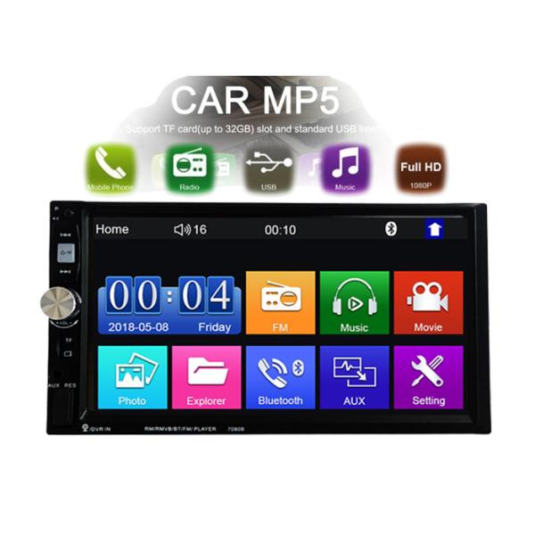 7 Central Multimidia MP5 2 Din Bluetooth with Radio USB SD Autoradio Car Radio Video Player Mirror-link S-7080B