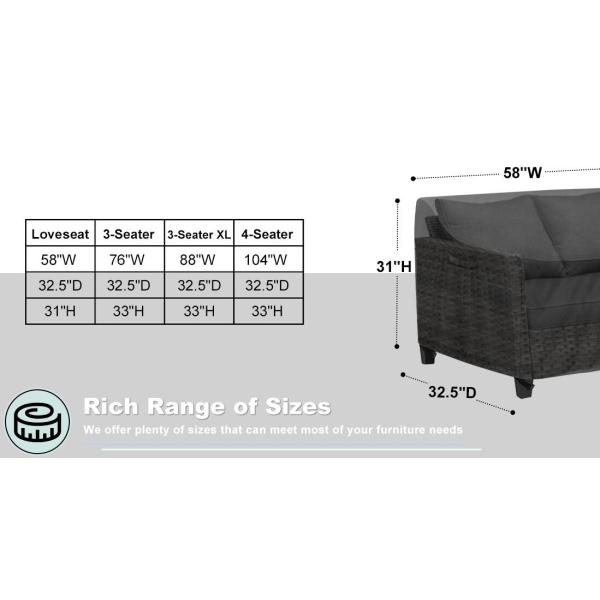 Outdoor Liners Outdoor Waterproof Patio Loveseat Couch Cover - UV Resistant Patio Sofa Furniture Covers Weatherproof