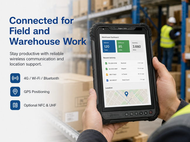Outdoor Rugged Tablet 8 Inch with Bright Display for Field Inspection and Site Records