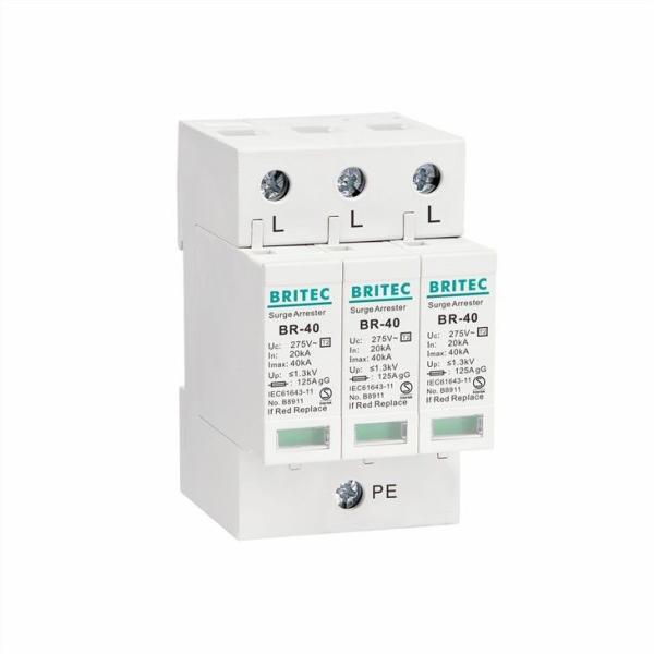 BR-40 2P 40kA Type 2 Single Phase TVSS Spd Surge Protective Device Lightning Arrestor