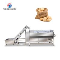 SS Fruit Vegetable Washing Machine Pre - Foaming Lifting Hair Roller Cleaning Production Line