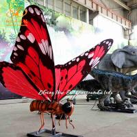 Modelo de mariposa animatrónica de insecto animado de gran tamaño para parque de humedales