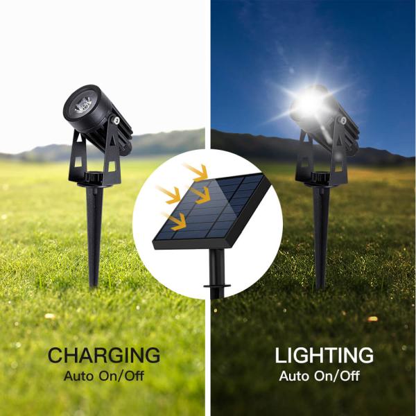 6000K 100-200LM Solar Powered Garden Spike Lights / Solar Landscaping Spotlights